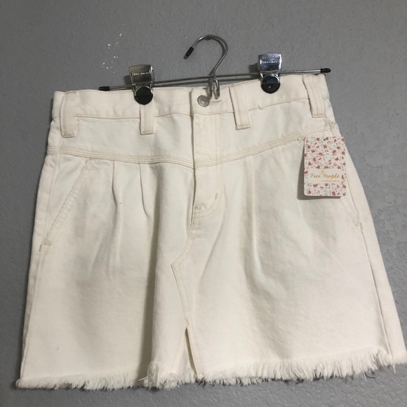 Free people skirt Sidecar white denim - Picture 2 of 7